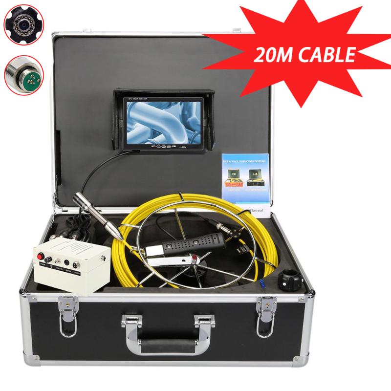 

7inch 20M Cable 23MM Camera Head Sewer Pipeline Drain Industrial Endoscope Pipe Inspection Video Camera