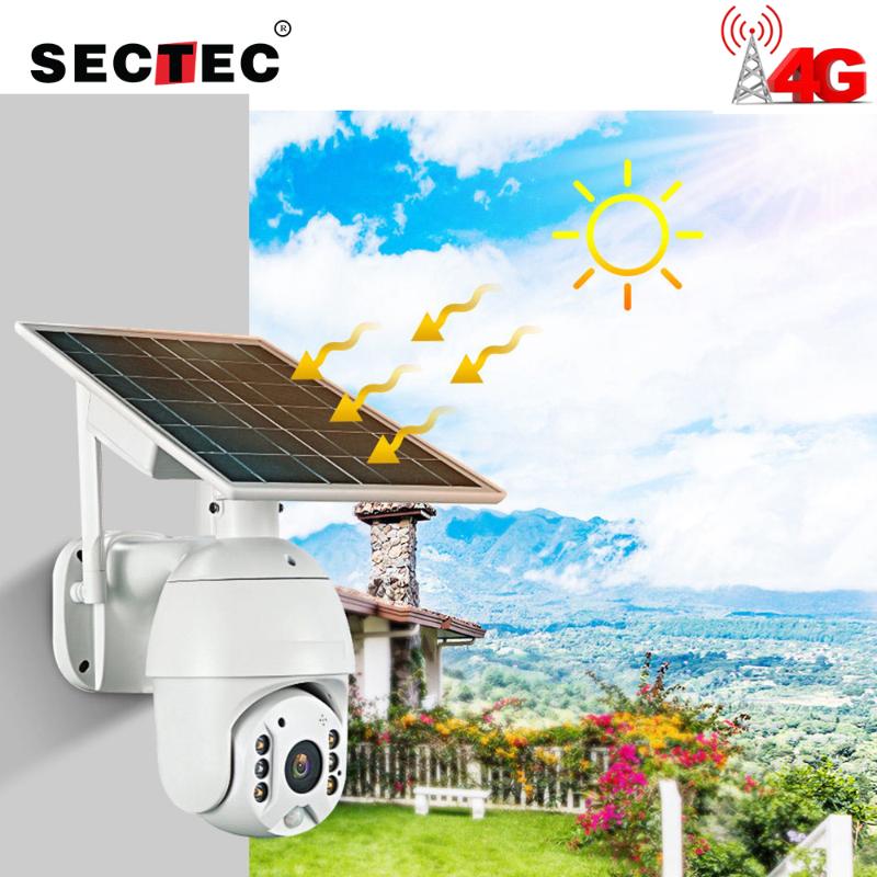 

SECTEC WIFI 4G Solar IP PTZ Cameras Starlight full color IR vision P2P 4G sim card IR Vision dome camera Cloud storage camera