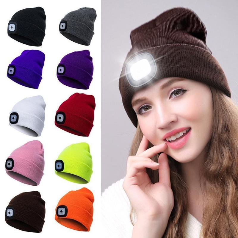 

6 LED Light Hat USB Rechargeable Hands Free Cap LED Beanies Knit Hat Keep Warm In Winter For Climbing Fishing Outdoor