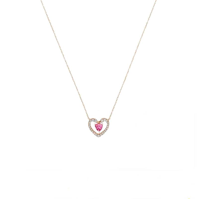 

Necklace Swa Rose Gold Color Smart Heart Clavicle Simple Women New