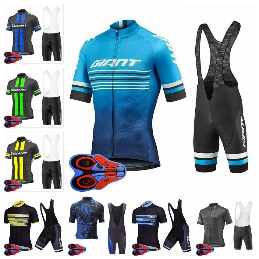 

GIANT Team mens summer Cycling Short Sleeve Jersey 9D Bib Shorts Set Breathable Bicycle clothing outdoor sportwear Ropa Ciclismo F072216, 08a