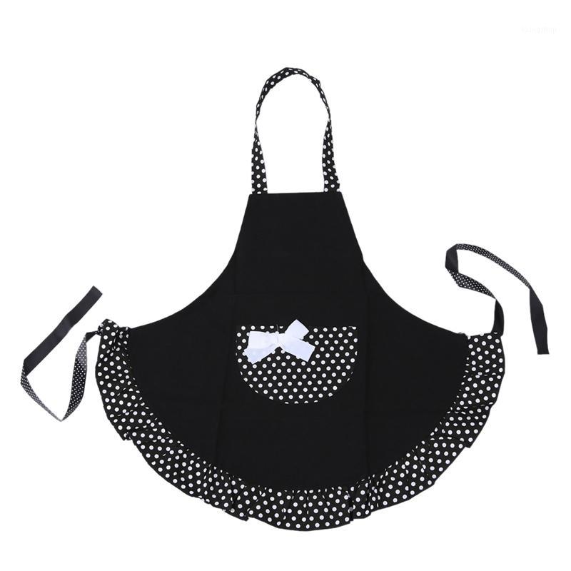 

Lovely Cotton Polka Dot Pattern Working Chefs Kitchen Cooking Cook Women's Bib Apron with Bowknots Pockets Design Great Gift For1