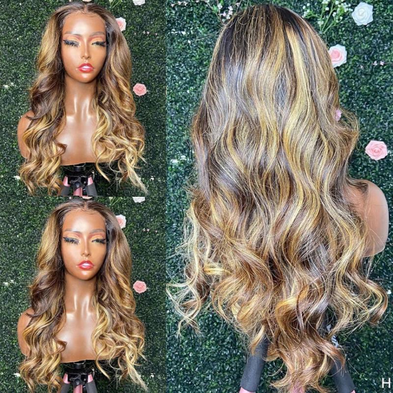 

Silk Top Highlight Honey Blonde Full Lace Human Hair Wigs Natural Hairline Glueless Wavy Golden Pervuian 360 Frontal Headband, U part wig