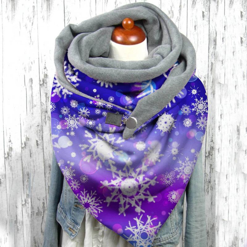 

Women Casual Printing Scarf Fashion Retro Multi-Purpose Shawl Button Scarf Wrap Warm Casual Outdoor Mouth Cover#T2