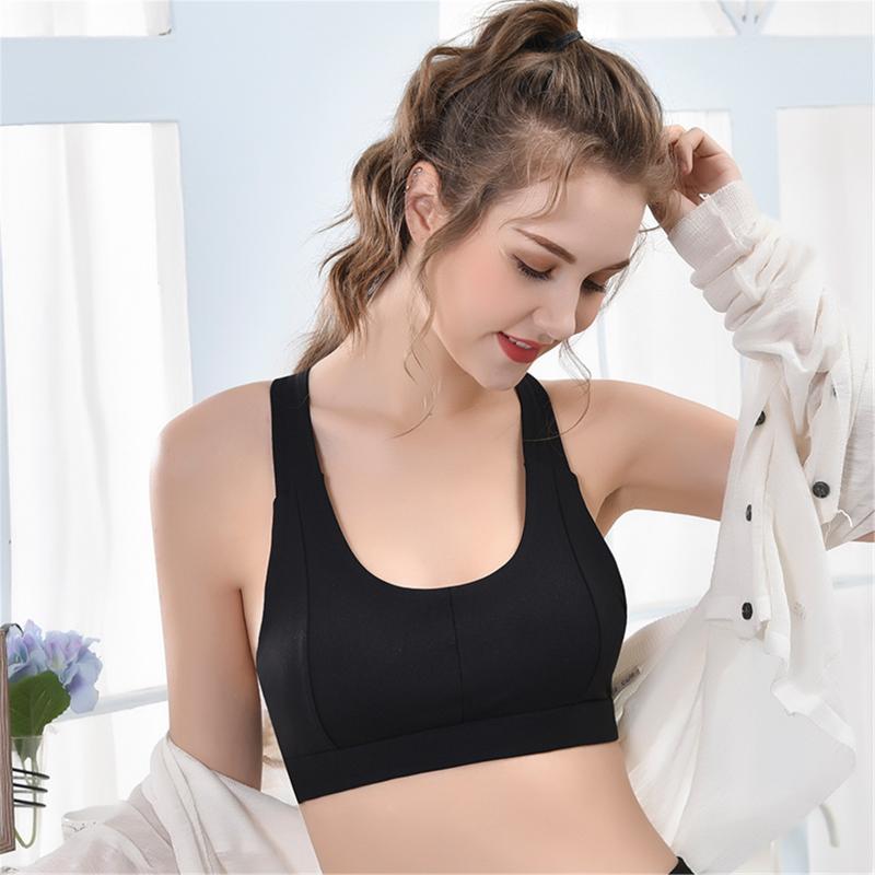 

Woman Sports Bra Yoga Fitness Sports Bra Workout Tank Top Sexy Quick Dry Shockproof Running Fitness Woman Underwear#40, Black