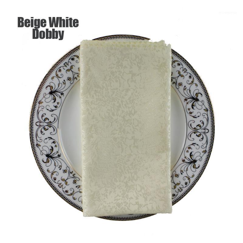 

Hot 10pcs/lot Wedding Party Decoration 48cm Polyester Dobby Square Table Napkin Restaurant Serviette Hotel Banquet Folding Cloth1
