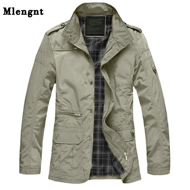 

Men's Jackets M-5XL Men Long Trench Coat For Spring Autumn Thin Windbreaker Parka Summer Varsity Khaki Outerwear Male Jacket Casual Baggy, Asia size small
