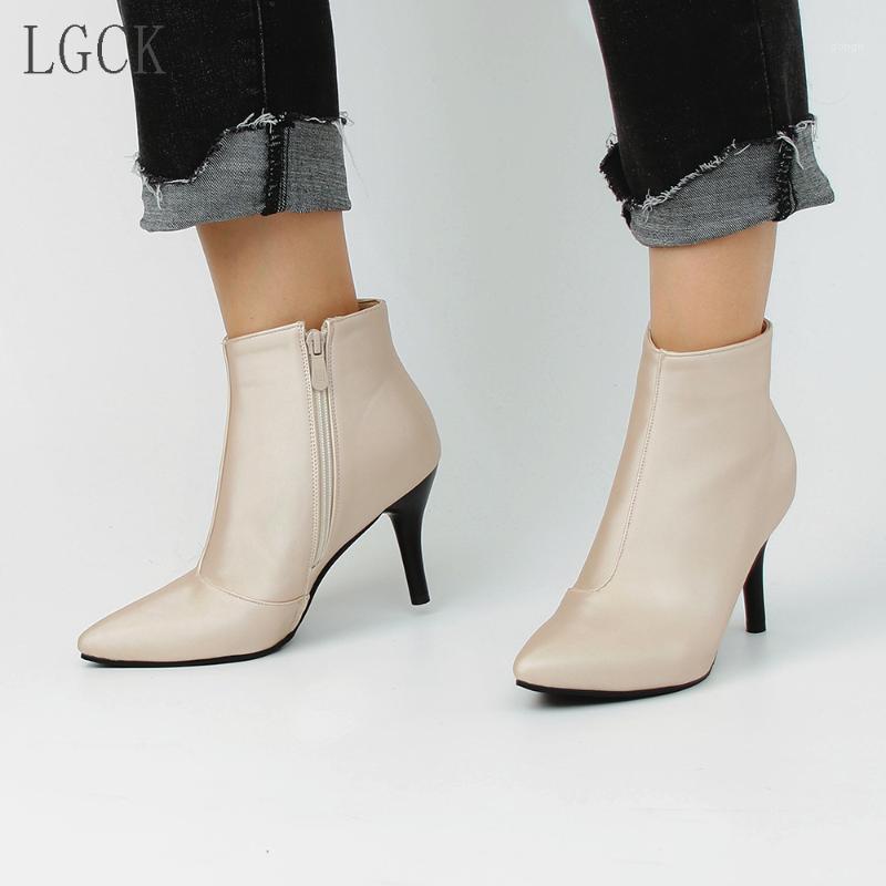 

Plus Size 34-48 Fashion Women Ankle Boots Stiletto High Heels Sexy Sock Shoes Pumps Booties Pointed Toe Zip Boots Zapatos Muje1, Black thin lining