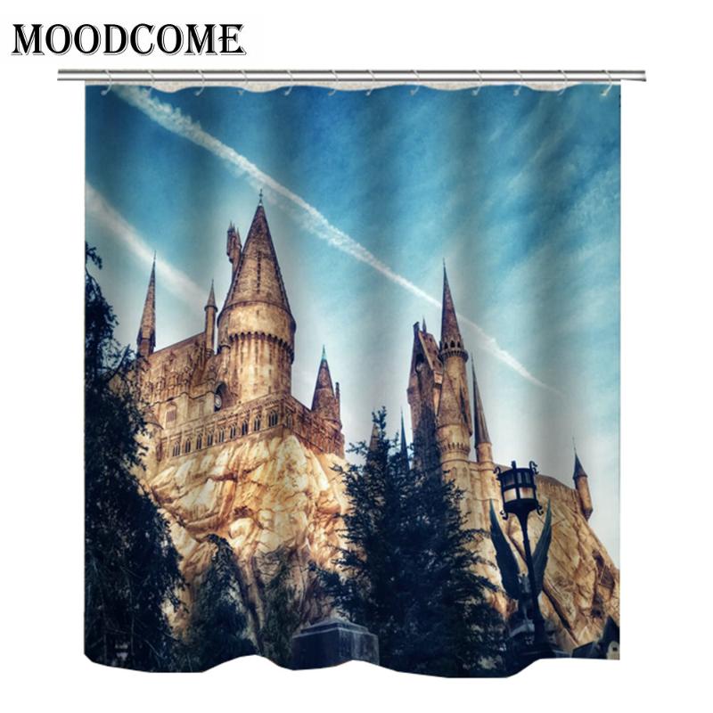 

Europe Castle Shower Curtain Waterproof Cortina Banho 3d Ancient buildings bathroom curtain