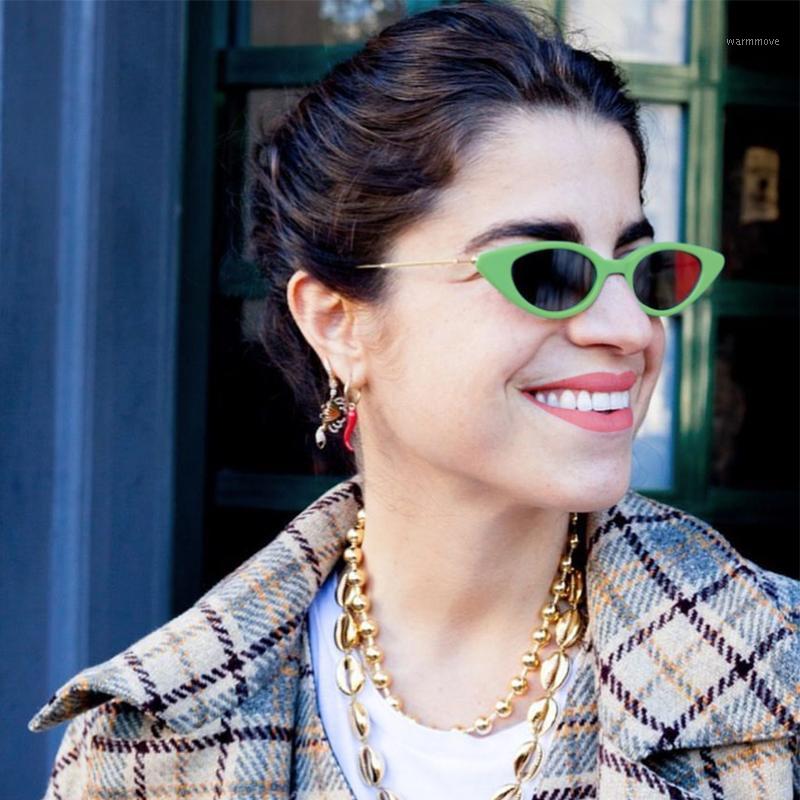 

2020 Classic Retro Cat Eye Sunglasses Metal Small Frame Candy Color Lens Women's Luxury Sunglasses Brand Designer1