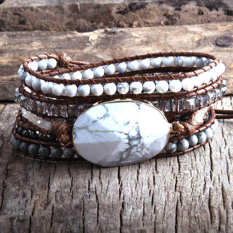 

RH Fashion Boho Bracelet Jewelry Mixed Natural Stones/Crystal and Stone Charm 5 Strands Women Wrap Bracelets DropShipping1