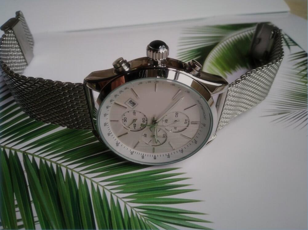 

Wholesale Top Brand Mens Luxury Watch Stainless Steel Mesh Moonwatch All Dial Work Designer Automatic Movement Watches Male Sport Clock, As pic