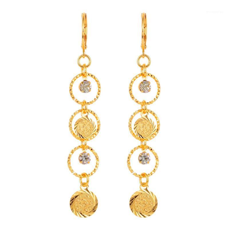 

Women Islamic Arabic Ancient Coins Gold-color Long Dangle Drop Earrings Jewelry1