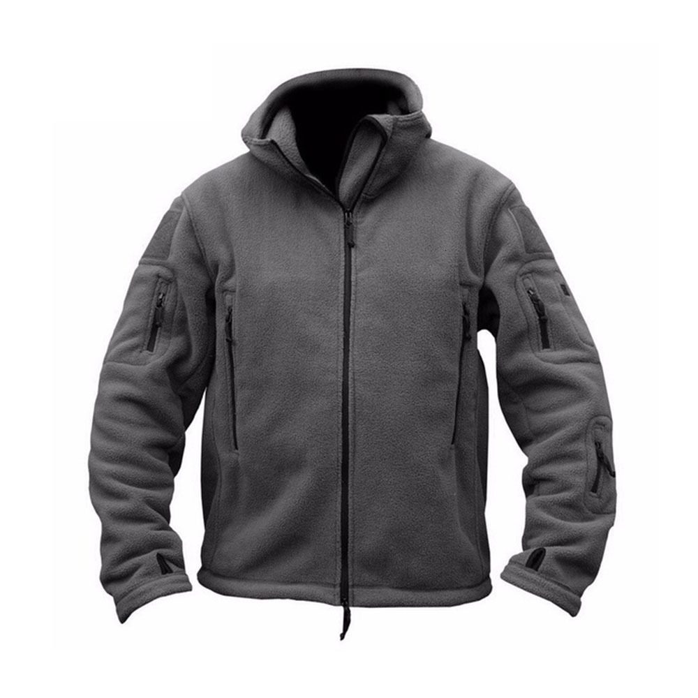 

2021 New Men's Fleece Tactical Jacket Outdoor Thermal Breathable Sports Wear Hiking Polar Overcoat Men Jackets and Coats Ootk, Khaki