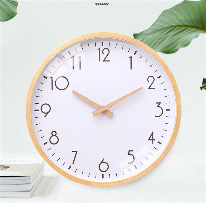 

10pcs DHL Minimalist Silent Solid wood Wall clock European style living room 10 inches wall watch bedroom home creative decor