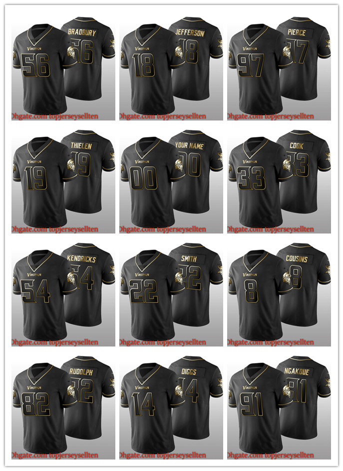 

Minnesota''Vikings''MEN WOMEN YOUTH Adam Thielen Justin Jefferson Kirk Cousins Black Golden football Jersey, Black;red