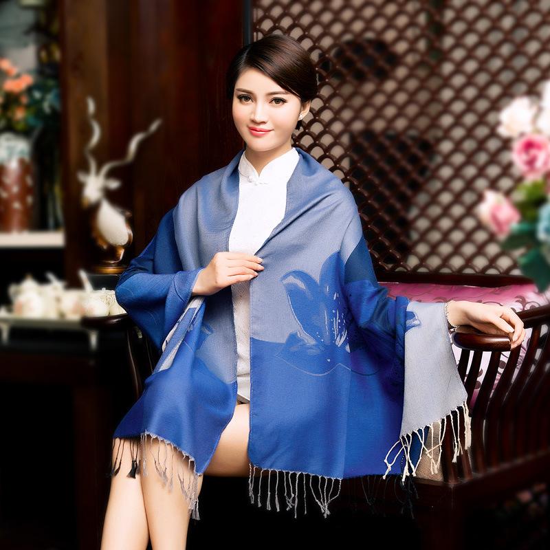 

Winter Scarf Shawl Women All-Match Poncho Wrap Female Tippet Stole Ladies Soft Scarves Flower Travel Cape