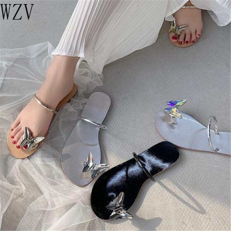 

New Fashion Crystal Butterfly Women Slipper Cross Women Outdoor Beach Flip Flops Open Toe Ladies Casual Flat Slides Shoes1, Gold