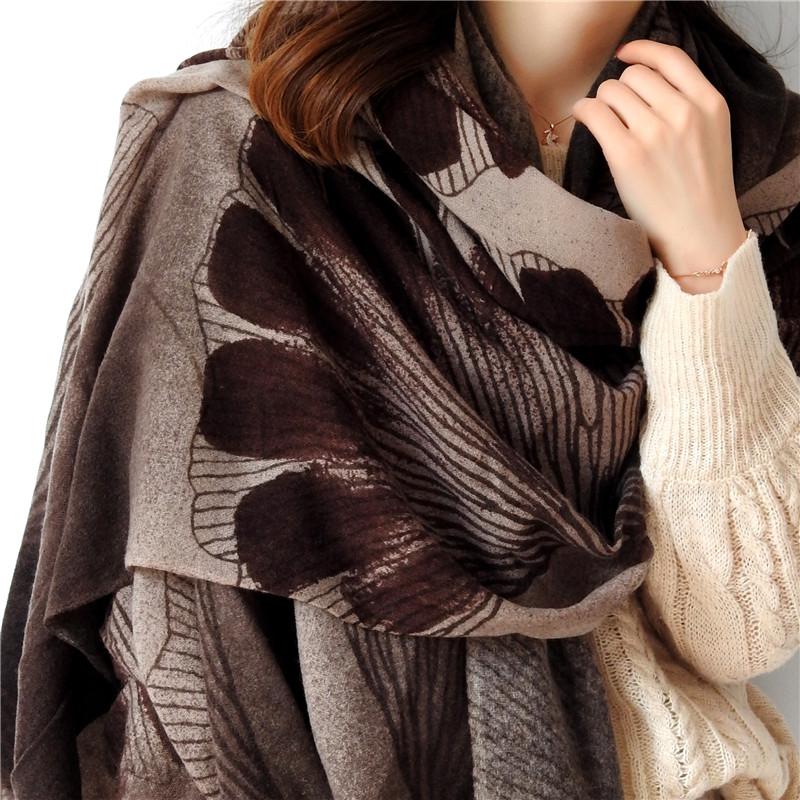 

Scarves 180*130cm Large Blanket Scarf Shawl For Women 100% Wool Wraps Medium Thick