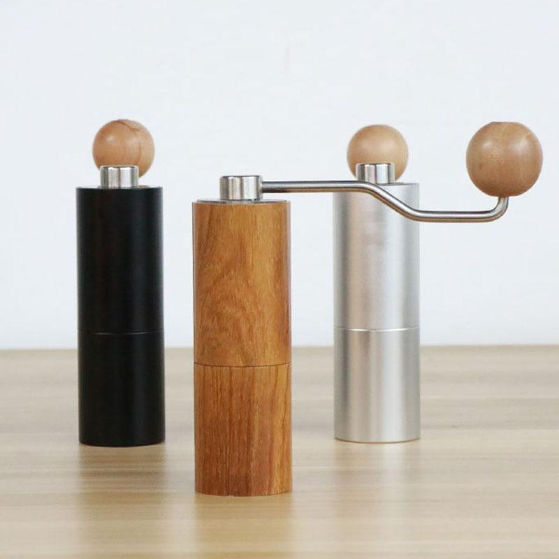 

New Mini One Hand Coffee Grinder Grinder Manual Portable Adjustable Coffee Italian Grinder, Wood Grain Color1