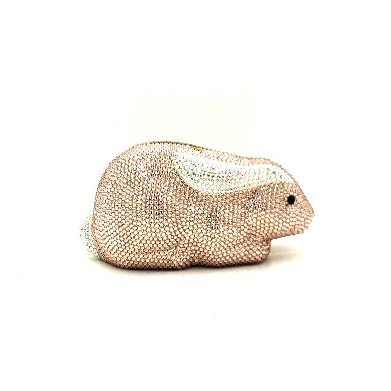 

Luxury purses Bridal wedding party women evening party bag animal top quality clutches elegant crystal purses, Color 1 pink