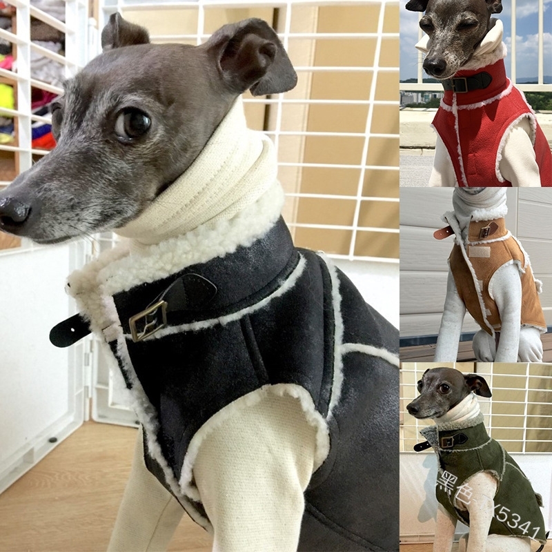 

Winter Dog Clothes Warm and Thick Comfortable Cotton High Collar Suede Slim-fitting Leisure Pet Clothing 201127, Brown