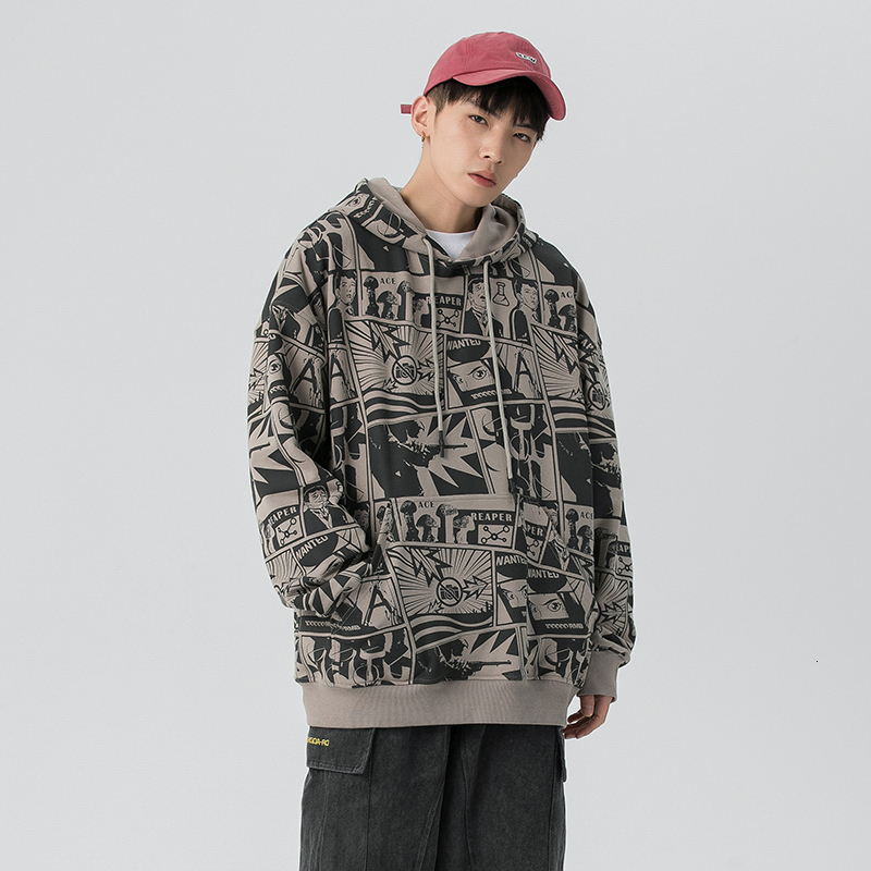 

New Japan Style Casual O-neck 2021 Spring Autumn Hoodie Sweatshirt Men's Black Green Hip Hop High Streetwear Clothes Usxn, Hw3178 2