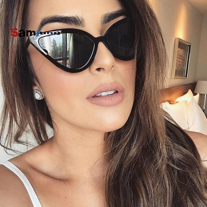 

Samjune Cat Eye Sunglasses Women 2020 Luxury Eyewear Black Retro Female Sunglass Cateye Glasses for Woman