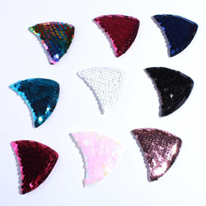 

200PCS 6.3CM Newborn Sparkling Sequins Ear Shape For Headbands Glitter Metallic Fish For Hair Accessories Kid Birthday Gift1, Blue