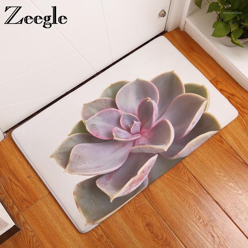 

Zeegle Plants Painting Anti-Slip Entrance Door Mats Kitchen Floor Carpets Bedroom Beside Rug Absorbent Bath Mats Home Decor1, Plants 04