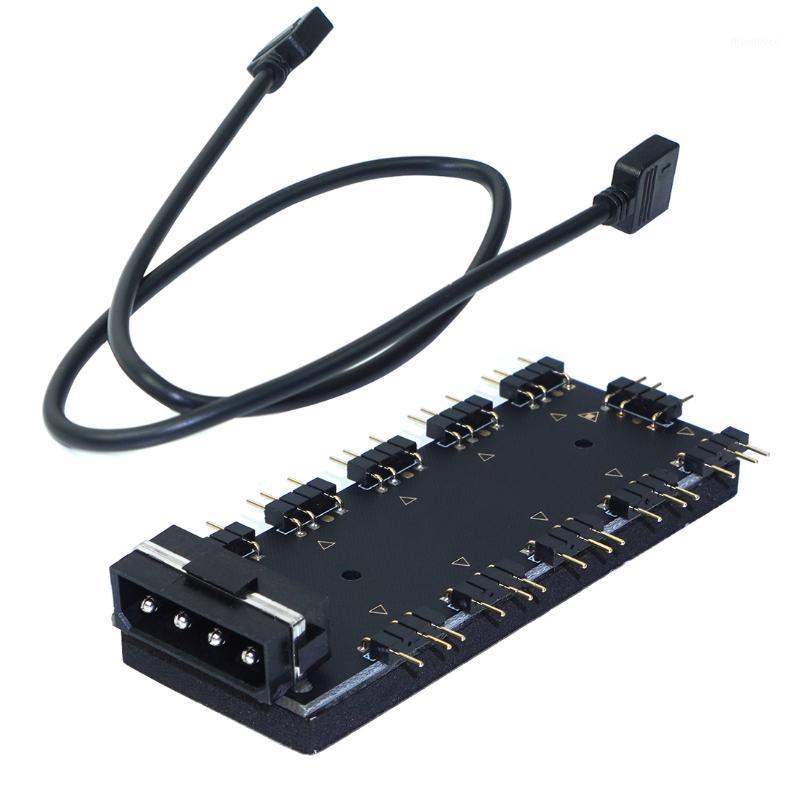 

Computer Cables & Connectors 5V 3Pin RGB Hub Splitter 1 To 10 Motherboard Sync Fan Light Controller SATA / 4Pin Power Supply 50cm Extension
