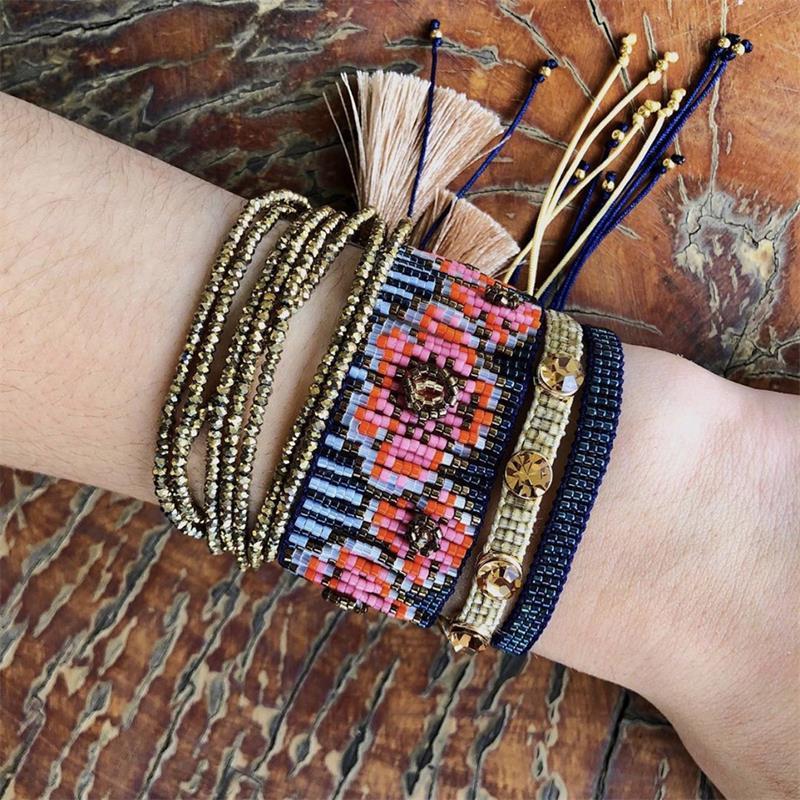 

ZHONGVI Flower Bracelet For Ladies Boho Jewelry Gift Jewellery Puseras Friendship Miyuki Bracelets Deals with Free Shipping