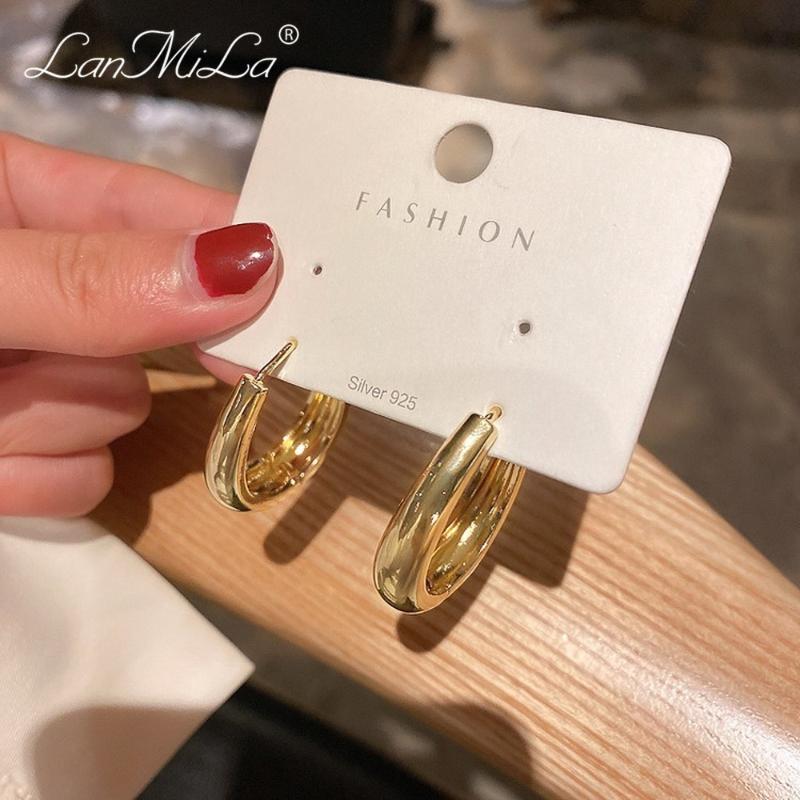 

LanMiLa New Fashion Glam Chunky Hoop Earrings Women Jewelry