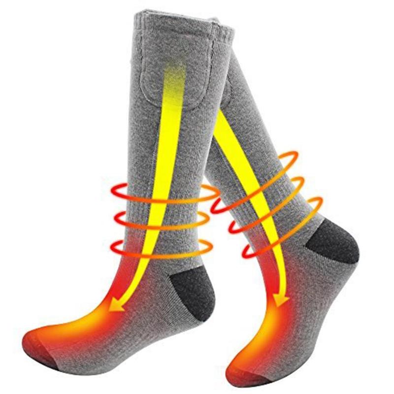 

New Winter Heating Socks Foot Warmer Remote Control Thermostat Riding Running Fishing Stocking Heated Winter Warm Heating Socks, Black