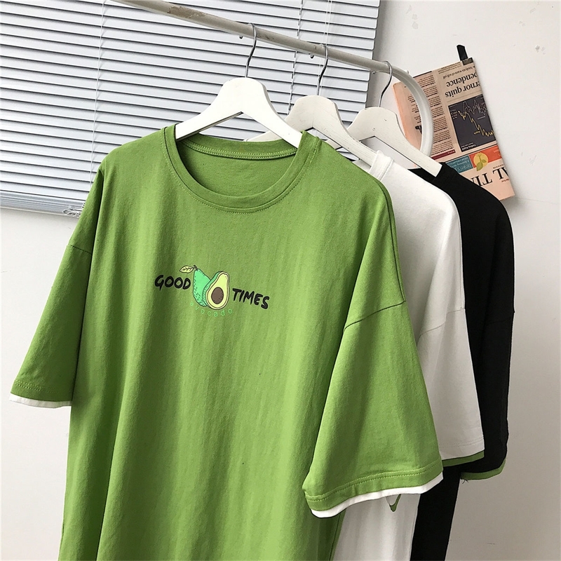 

2021 New Men's Casual Oversize Short-sleeved T-shirt Woman Graphic Printed t Shirts O-neck Fashion Couple Tees Clothing C4et, Green