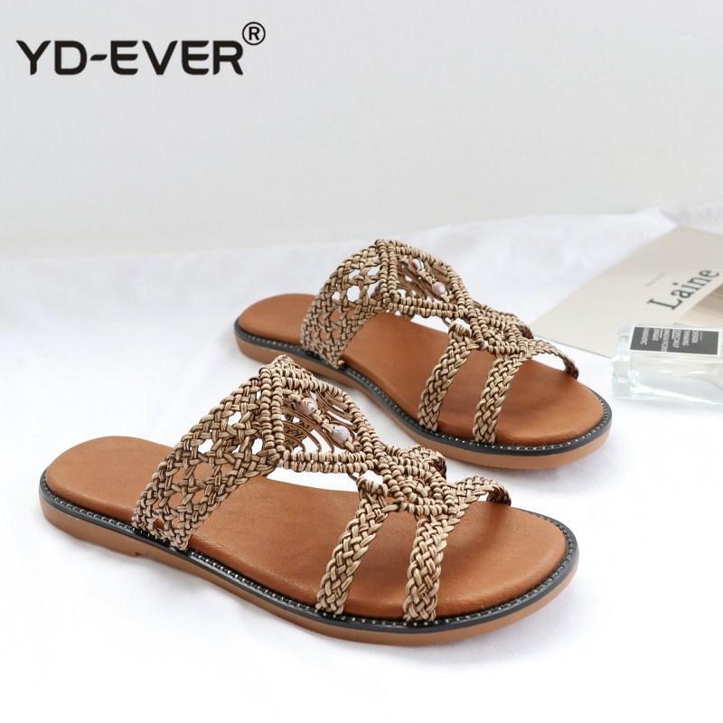 

High Quality Woman Summer Slippers Comfortable Low Heel Ethnic Retro Shoes Classic Casual Elegant Beach Slides1, 930 khaki