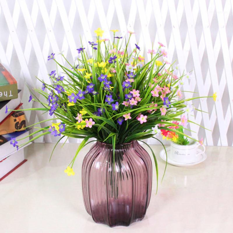 

1PC Artificial Fake Flowers Daffodils Nasturtium Greenery Shrubs Plants Plastic Bushes Planter Garden Party Decoration A111331, White