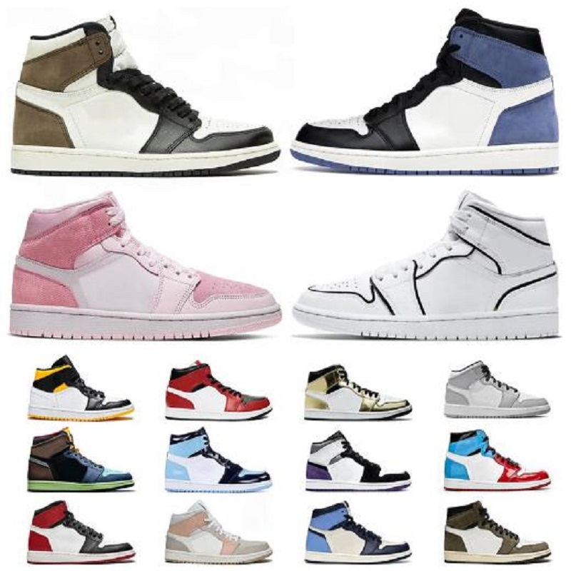 

Jumpman Top Quality New 1s cheap men bloodline outdoor Basketball shoes for mens mid fearless trainers white sneakers shoe, Color 11