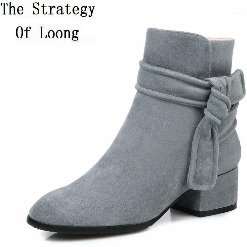 

Women Full Grain Leather Butterfly Knot Ankle Boots Short Plush Thick Warm Casual Boots Real Leather Fashion 2020011, Black 2