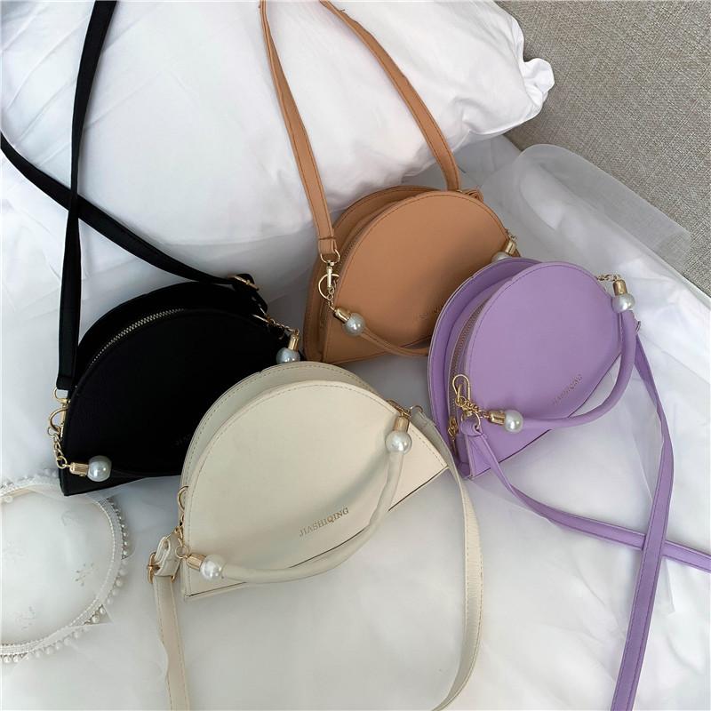 

2021 Fashion Women Underarm Shoulder Bag Purple Crossbody Lady Leather Bag Casual Messenger Handbag Female Solid Saddle Bags, Black