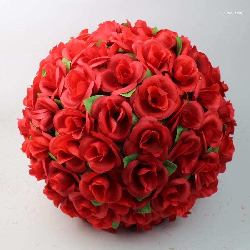 

12" 30cm Artificial Rose Silk Flower Red Kissing Balls For Christmas Ornaments Wedding Party Decorations Supplies1, Blue