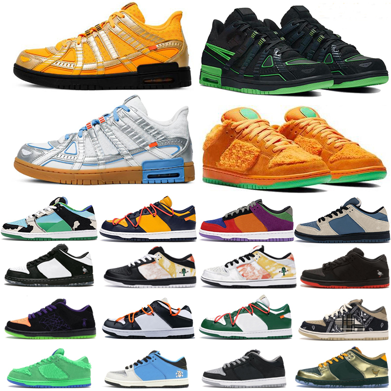 

Low SB Rubber Dunk Yellow Orange Bear Chunky Dunky Platform Travis Scotts Varsity Royal Black White Cement Men Running Sneakers, 46