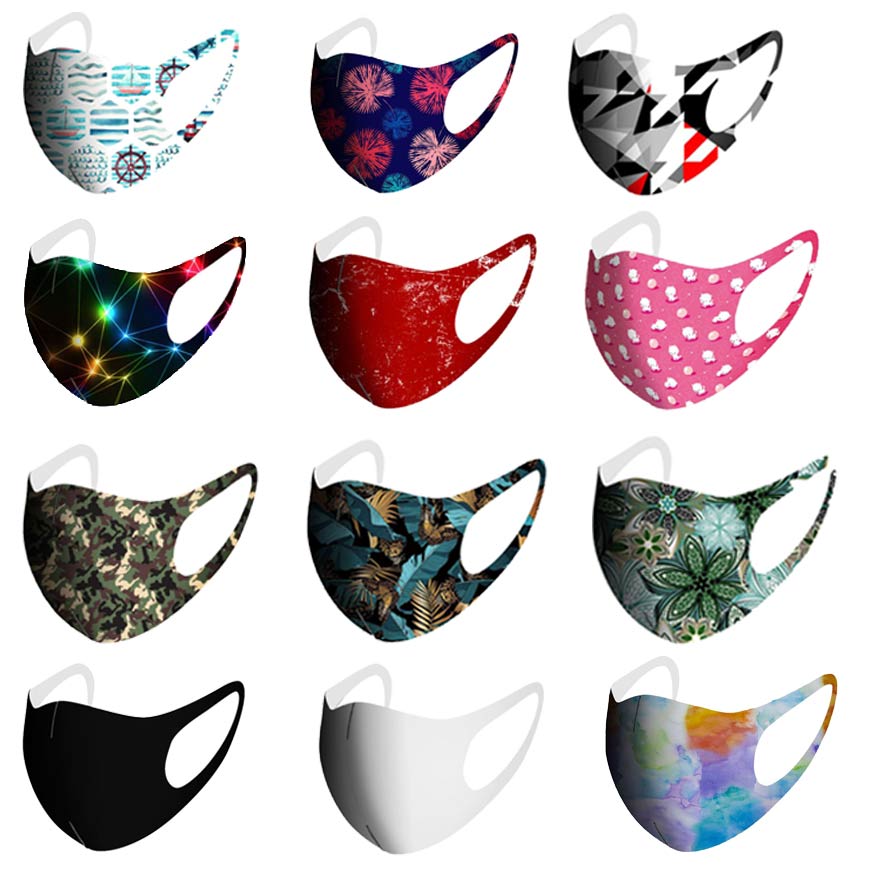 

face masks adult fashion face mask printed cartoon ice silk facemask women painting starry sky fireworks camo dustproof mouth mask