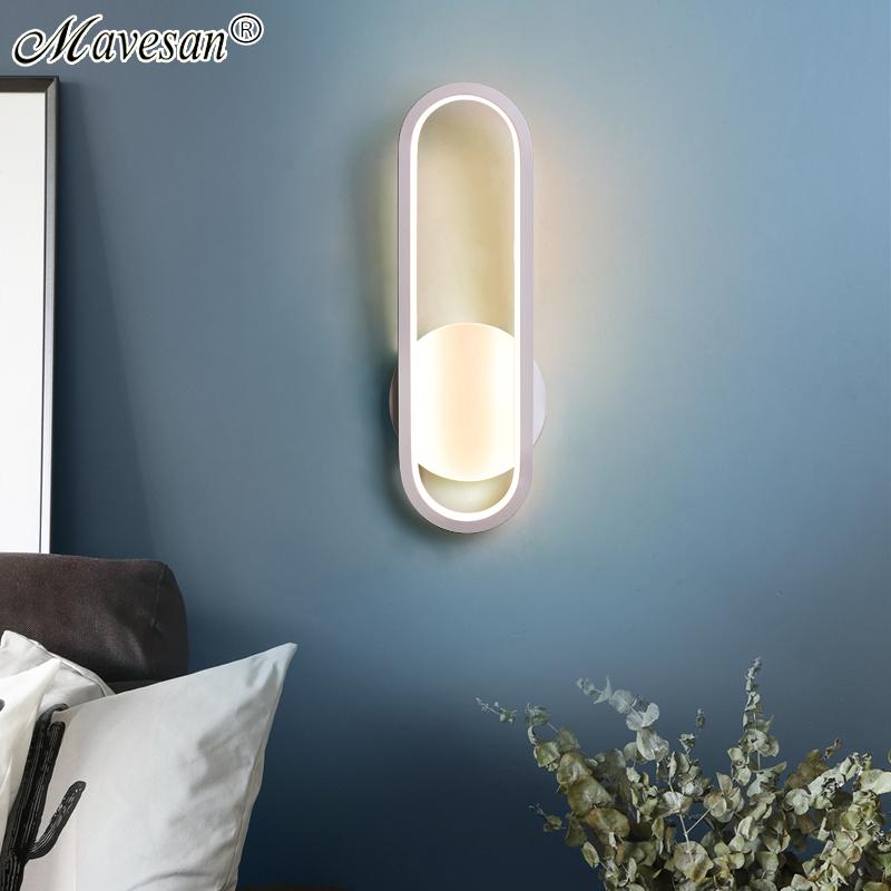 

Oval New Deisign LED Wall Lamps Black/White For Bedisde Stairway Aisle Living Room Music Bar Indoor Home Aluminum Sconce Fixture
