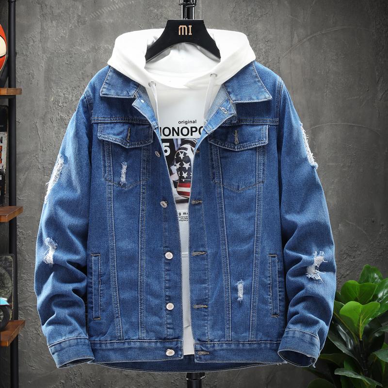 

Denim Jacket Men Autumn Winter Casual Long Sleeve Turn-down Collar Solid Denim Jacket Coat Jaqueta Jeans Masculina Chaqueta 2020, Ss1802black