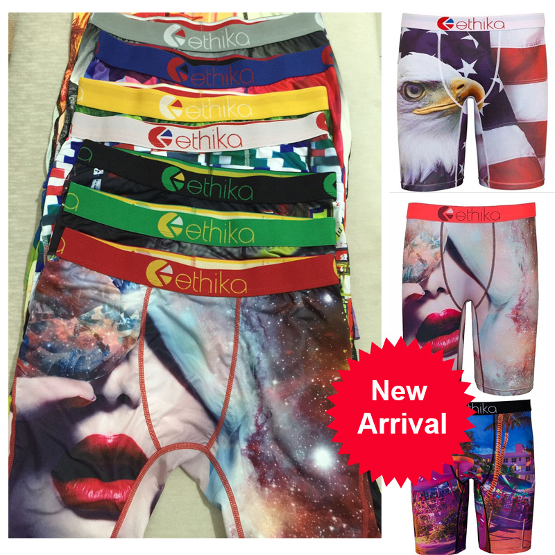 

Ethika Mens boxer underwear sports hiphop rock excise underwear skateboard street quick dry hot sale u2 top quality ABDDA, Random colors