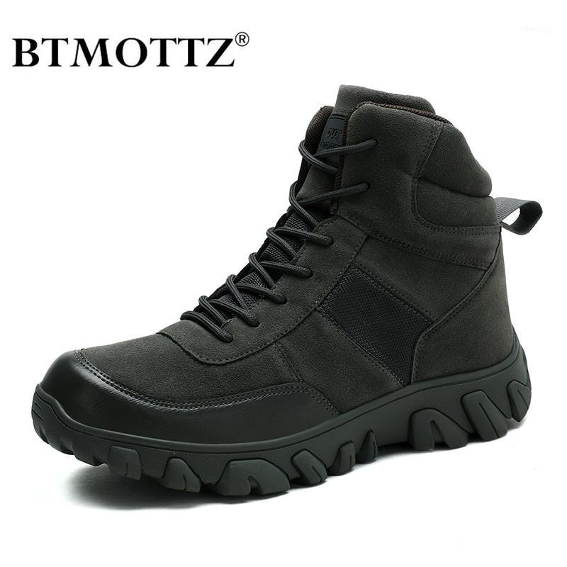 

Tactical Combat Boots Men Genuine Leather US Army Hunting Trekking Camping Mountaineering Winter Work Shoes Bot BTMOTTZ1, Black
