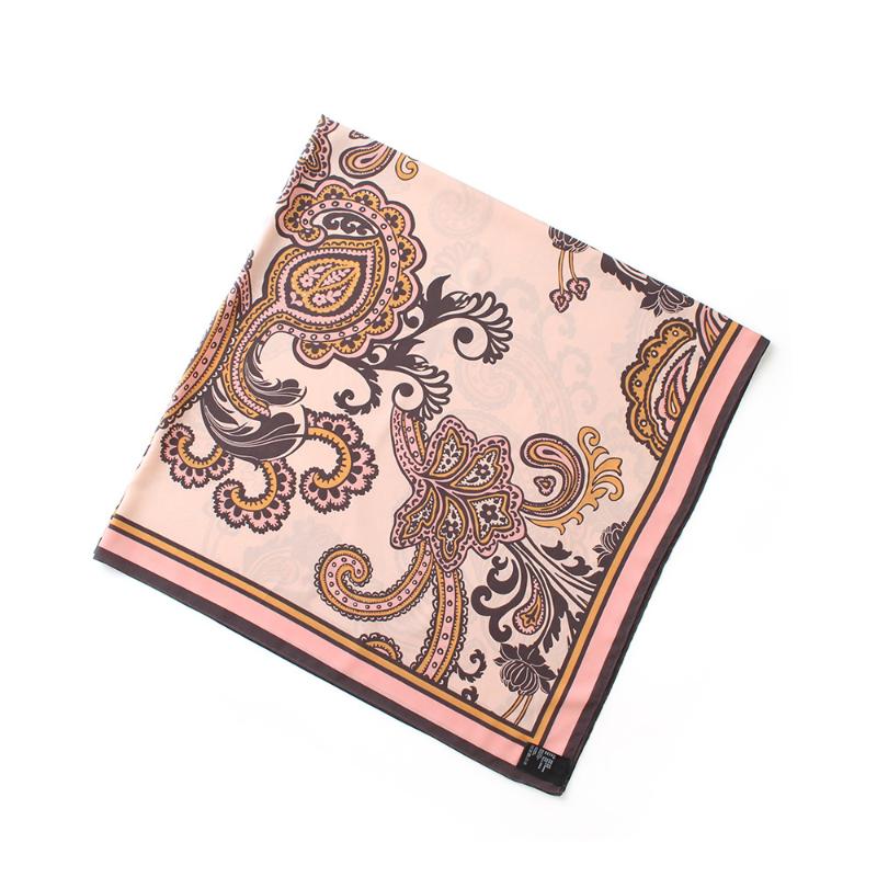

130*130cm women georgette satin silk square scarf paisley floral print headband bandana lady hijab bufanda shawl super large