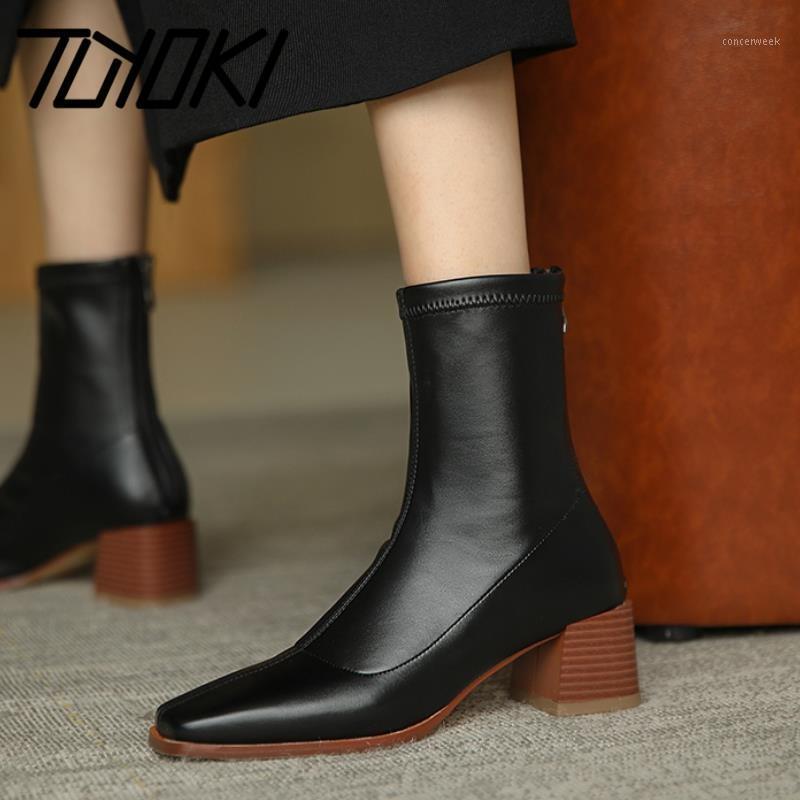 

Tuyoki New Arrival Women Ankle Boots Fashion Office Lady Winter Shoes Woman High Heel Short Boots Street Footwear Size 34-391, Black