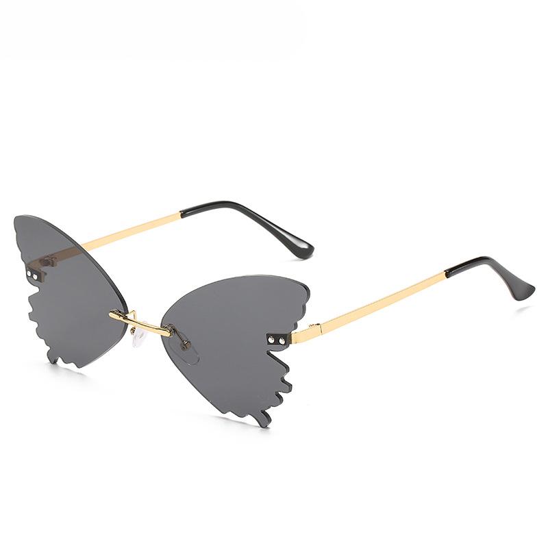 

New personality butterfly shape sunglasses female colorful ocean film frameless women's sunglasses ins fashion wild glasses